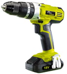 Draper 18V Battery Li/Ion Cordless Combi Hammer Screw Drill/Driver LED Light 