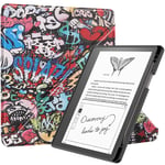 Amazon Kindle Scribe 11th Generation (2022) Origami Skinn Deksel med Penneholder - Graffiti