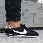 Nike Classic Cortez Nylon OG Trainers - Black White - Size UK 9 (EU 44) US 10