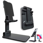 GeekerChip Adjustable Tablet/Phone Holder, Mobile Phone Holder with Folding and Anti-Slip, Compatible Mobile Phone Holder for 4"-7.9" Devices for Online Lessons (Black)