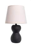 fisura. - Lampe de chevet en céramique. Lampe de table moderne noire et beige. Petite lampe à poser en céramique. Prise européenne. Hauteur: 32 cm.