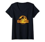 Womens Jurassic World: Dominion T-Rex Logo V-Neck T-Shirt