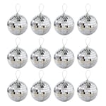 6/12 st Mini Discokula Festdekorationer Silver Mini Plastprydnader Små Discokulor Silver 3CM