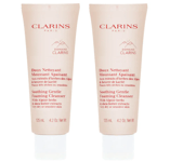 2x Clarins Soothing Gentle Foaming Cleanser 125ml for very dry or sensitive skin