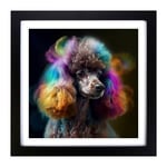 Poodle Expressionism Framed Wall Art Print, Ready to Hang Picture for Living Room Bedroom Home Office, Black 18 x 18 Inch (45 x 45 cm)