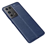 Samsung Galaxy S21 Ultra Case, Cruzerlite Carbon Fiber Texture Design Cover Anti-Scratch Shock Absorption Case for Samsung Galaxy S21 Ultra (Leather Blue)