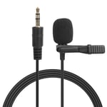 Portable Clip-on Lavalier Microphone,1.5M Collar Clamp Unidirectional Condenser Recording 3.5mm Headphone Plug Microphone for PC Notebook Computer Amplifier