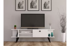TV-taso 120 cm - Valkoinen/musta