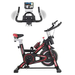 TechFit SBK1500 Vélo d'appartement - Vélo stationnaire d'intérieur avec volant d'inertie de 13 kg, équipement d'exercice pour les entraînements à domicile, support pour iPad
