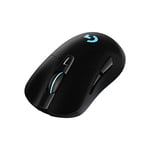 Logitech G703 LIGHTSPEED Wireless Gaming Mouse, HERO 25K Sensor, 25,600 DPI, RGB, Adjustable Weights, 6 Programmable Buttons, Long Battery Life, POWERPLAY-compatible, PC/Mac - Black