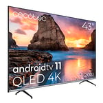 Cecotec QLED 43" Smart TV V1 Series VQU10043. 4K UHD, Android 11, Frameles Design, MEMC, Dolby Vision et Dolby Atmos, Large Gamme de Couleurs, modèle 2023