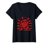 Womens Official Guns N' Roses Rose Graphic V-Neck T-Shirt