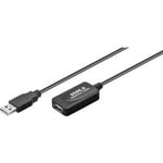 Goobay Aktiv USB 2,0 förlängningssladd, svart, 10 m