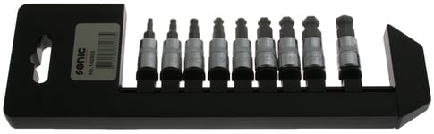 Hylssats 1/4" Insex Med Kulände 3-10mm Med Hållare 9-Delar Sonic