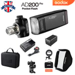 Godox AD200Pro New Version TTL 2.4G Outdoor Speedlite Flash+60*60cm Softbox Kit