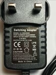 12V Mains Charger AC-DC Switching Adapter for Logik LPD1001 Portable DVD Player