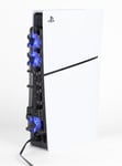 Konix Ventilateur de refroidissement pour console PS5 Slim - 3 vitesses - Éclairage LED bleu - Port USB 3.0