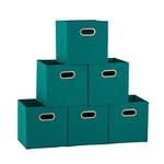 Ménage Essentials 6 pièces de Rangement en Tissu Cube poubelles avec Jeu de poignées de, Bleu Marine