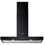 Zanussi ZFT419K 90cm Chimney Hood, LED lighting, Black, Charcoal filter available as accessory ECFB01.