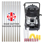 Kiam Gutter Cleaning System KV60-3 3000W Triple Motor Industrial Wet & Dry Vacuum Cleaner & Gutter Pole Kit (36ft (10.8m))