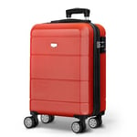 LUGG Jetset Lot de 3 valises de Voyage à Coque Rigide, 50,8 cm, 63,5 cm, Solides et légères avec Serrure TSA, Roues Lisses à 360°, Poches intérieures – Approuvé par Les compagnies aériennes, Rouge,