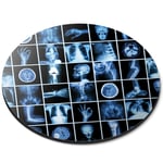 X-Ray CT Scan Doctor Nurse Hospital - Flexible Round 5mm Rubber Mouse Mat Pad Office Home Novelty Printed Desk Accessory - 46477