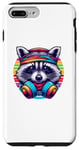 iPhone 7 Plus/8 Plus Colorful raccoon with headphones vintage colorful raccoon Case