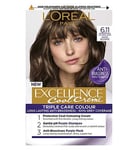 LOral Paris Excellence Cool Crme Permanent Hair Dye, Long-lasting Anti-Brassiness Colour, 6.11 Ultra Ash Dark Blonde