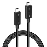 USB-C til USB-C Thunderbolt kabel - 40Gbps/100W - Sort - 1m