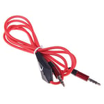 Cuasting 3.5mm Male To Male Stereo Aux Record Car Mic Audio Cord Headphone Connect Cable (Color: Red black)
