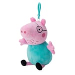 Daddy Peppa Pig Bag Clip Soft 15 Cm Plush Toys Keyring Loop Backpack Purse Cyan
