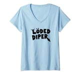 Womens Diary of a Wimpy Kid Loded Diper Logo V-Neck T-Shirt