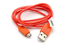 vhbw Câble USBMicro USB, 1 mètre, orange, compatible avec JBL Flip, Flip 2, Flip 3, Go, Reflect