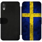 Sony Xperia L3 Wallet Slim Case Sverige Flagga