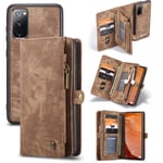 CaseMe Multi-slot Plånboksfodral Samsung Galaxy S20 FE Brun