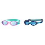 Zoggs Children's Panorama Junior Swimming Goggles with UV Protection, Wide Vision and Anti-Fog & Super Seal Kids Swimming Goggles, UV Protection Swim Goggles