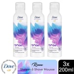 Dove Bath Therapy Renew Shower & Shave Mousse w/ Violet & Hibiscus Scent 3x200ml