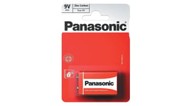 1 x Panasonic 9V PP3 Zinc Carbon Batteries, Smoke Alarms, LR22 MN1604 6LR61 X22