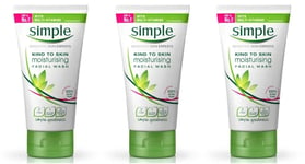 3 x SIMPLE Kind to Skin Moisturising Facial Wash (50ml) - TRAVEL SIZE