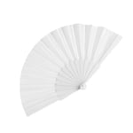 eBuyGB Folding Handheld Pretty Hand Fan Wedding Party Accessory Pocket Sized Fan For Wedding Gift, Party Favors, DIY Decoration, Summer Holidays, Home Décor, White