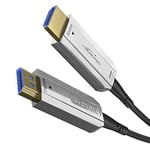 KabelDirekt – 50m Câble optique HDMI compatible avec (HDMI 2.0a/b, 2.0, 1.4a, 4K Ultra HD, 3D, Full HD, 1080p, HDR, ARC, Highspeed avec Ethernet, PS4, XBOX, HDTV) PRO Series