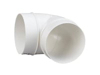 Duka Böj 90Gr. Ø100 Mm - Ps, Vit, För Runda Vita Ventilationsrör