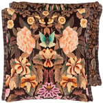 Designers Guild Ikebana Damask Velvet Pute 55x55 cm, Chocolate Sjokolade Bomull