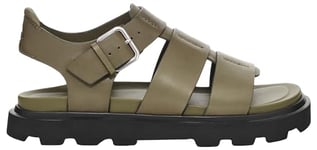 UGG Femme Sangle Capitelle Sandale Glissante, Olive/Motif Burnt, 36 EU