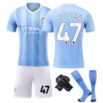 2324 Manchester City hemma nr 9 Haaland nr 17 De Bruyne fotbollskläder barn och vuxna kostym 28