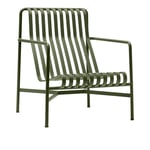 HAY - Palissade Lounge Chair High - Olive - Olive - Grön - Matstolar utomhus - Metall