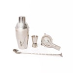 Cocktail Shaker Set with Stainless Steel Shaker, Strainer, Jigger and Mixing Spoon