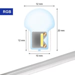 ECD Germany Neon LED Strip RGB 1m dimbar - SMD 5050 - 60 LED / m - 9W / m - 230V - utan ljuspunkter - Flexibel - Vattentät IP68 - med fjärrkontroll -