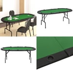 Pokerbord för 10 spelare hopfällbart 206x106x75 cm grön - Pokerbord - Poker Bord - Home & Living