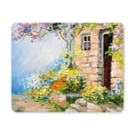 European Landscape Painting Summer Colorful Flowers in Garden Rectangle Non-Slip Rubber Mousepad Mouse Pads/Mouse Mats Case Cover for Office Home Woman Man Employee Boss Work